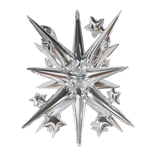 Silver Foil Burst Star with Stars LARGE