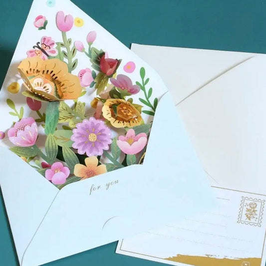 3D Pop Up Floral PostCard