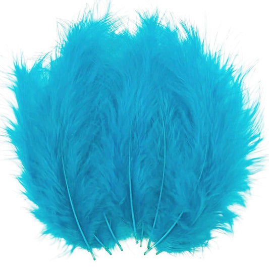 Turquoise Natural Goose Feathers 100 pcs 2-5 inch