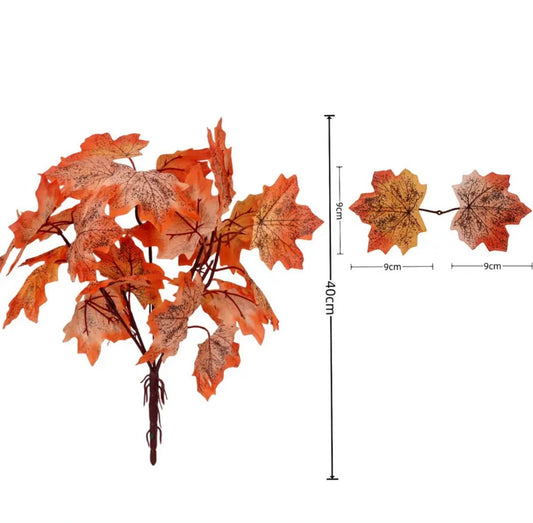 Artificial Maple Leaf Branch Brown