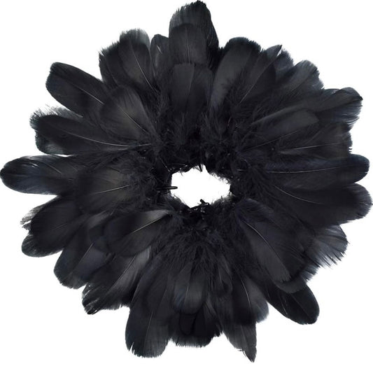 Black Natural Goose Feathers 100 pcs 2-5 inch