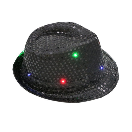 Party Hat with LED light - BLACK