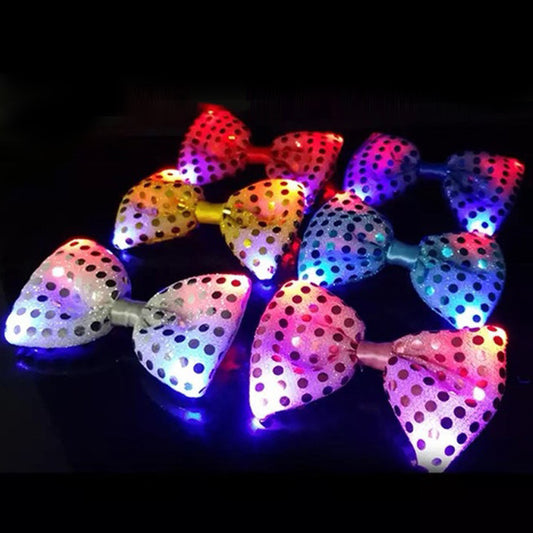 Light Up Sequin Bow Tie with LED