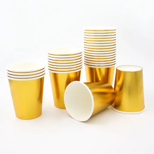 Gold Paper Cups (10 pcs)