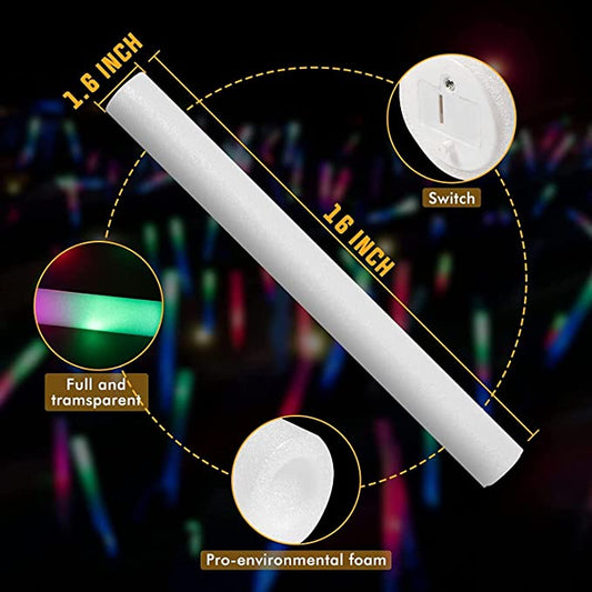 Party LED Foam Glow Sticks (12 pcs)