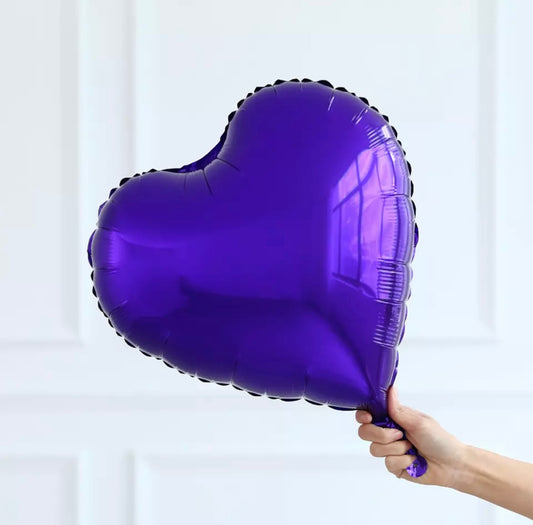 18" Purple Solid Heart (PACK of 3)