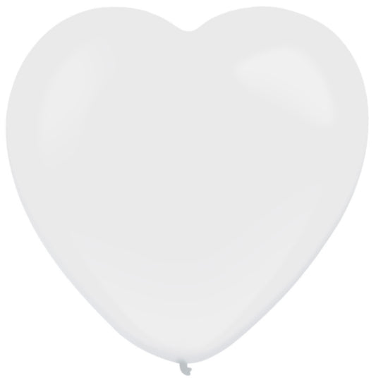 12” EVERTS Heart Frosty White (50 pcs)
