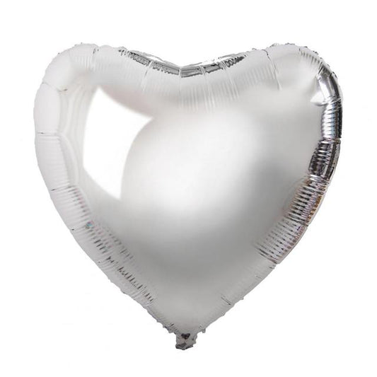 32" Silver Solid Heart (PACK OF 3)