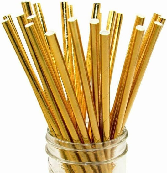 Gold Paper Straws (10 pcs)