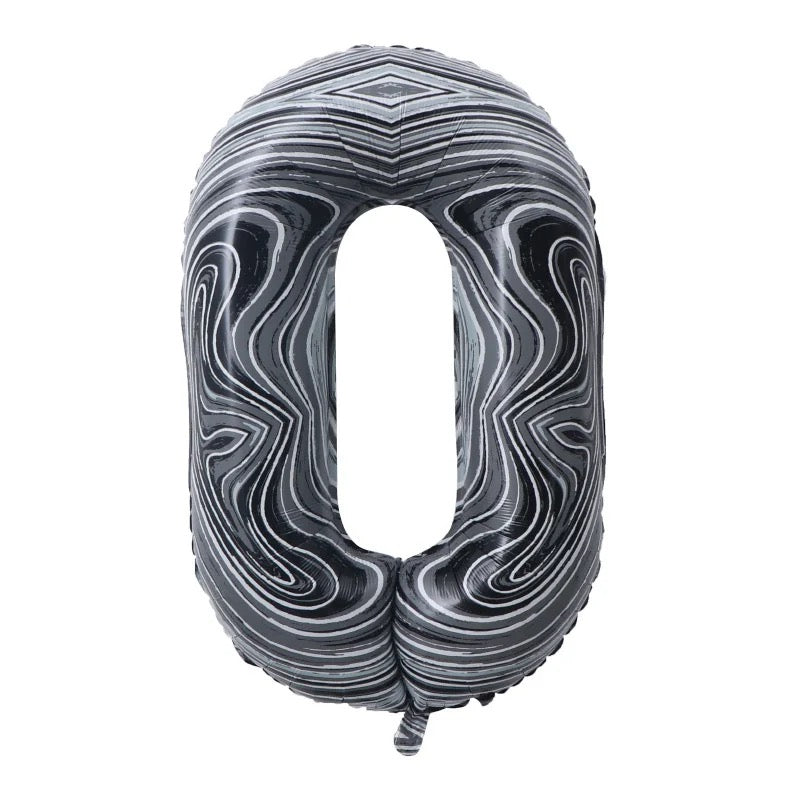 34" Marble Print Foil Number 0 (Pack of 3)