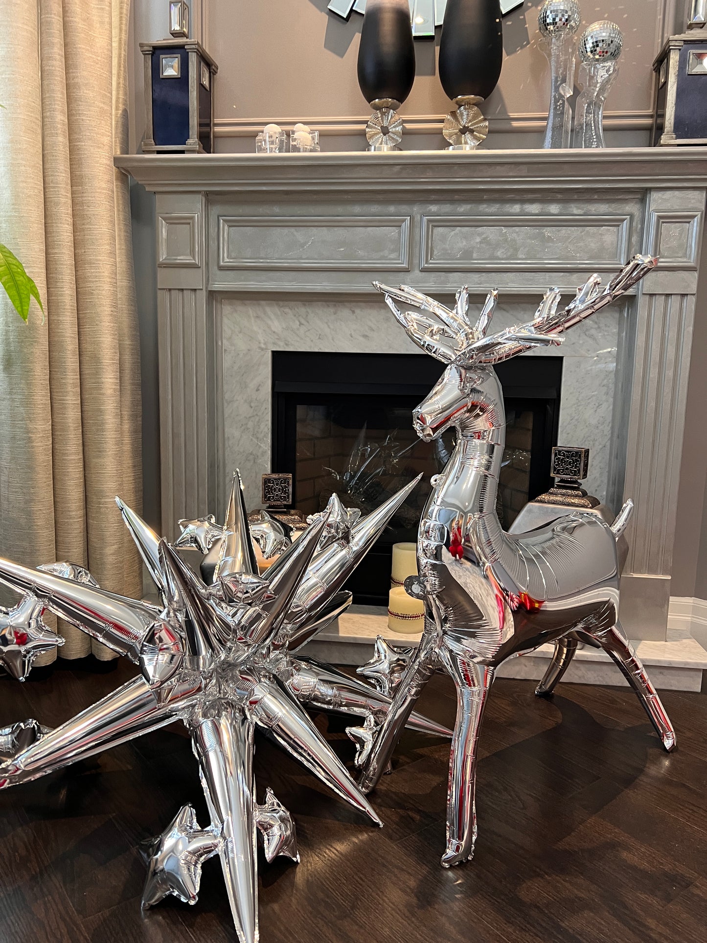 122.5 cm Foil Silver Reindeer (PACK of 3)