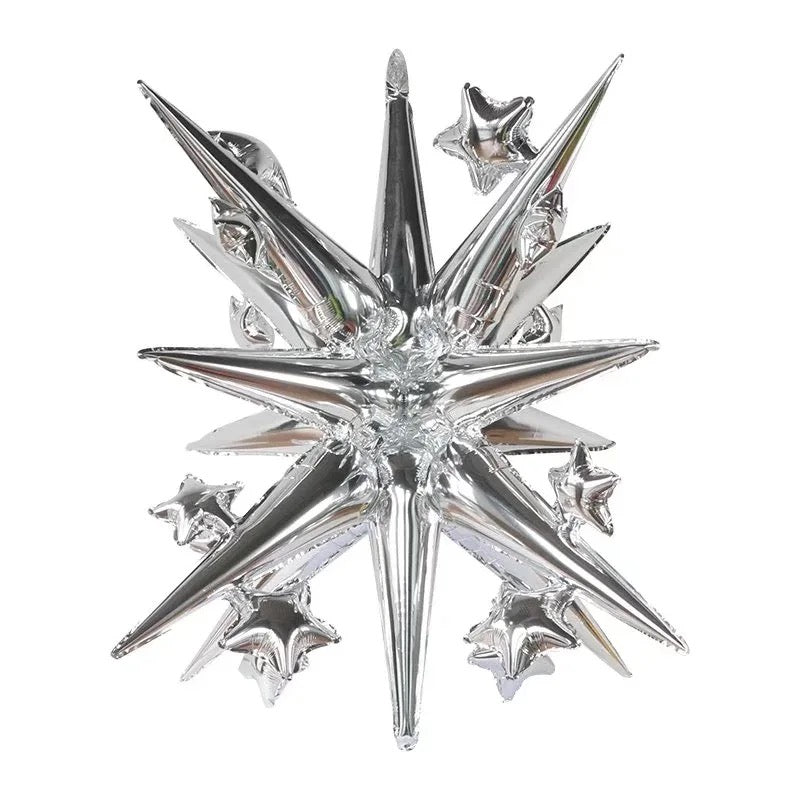 Silver Foil Burst Star with Stars LARGE