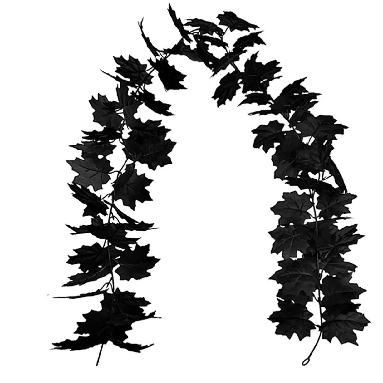 2 Pack Artificial Maple Leaf Garland Black