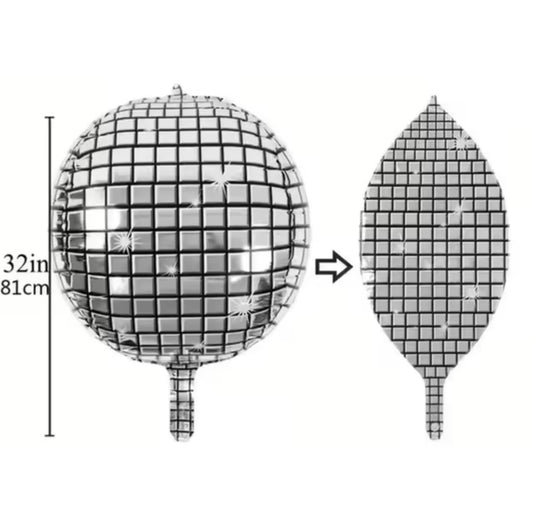 32” Disco Ball Print 4D Foil Balloon (PACK of 3)