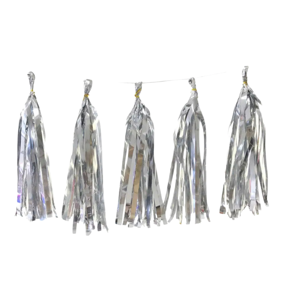 DIY Shiny Tassel Garland SILVER