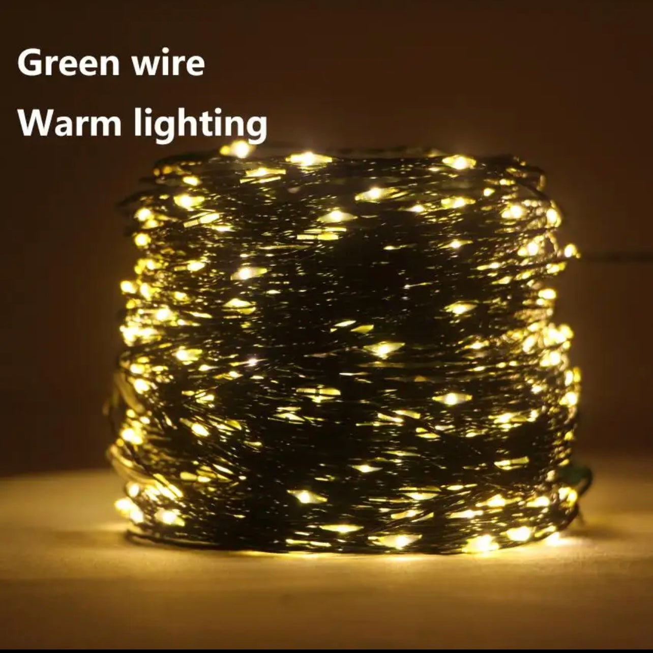 50 m LED string fairy lights - green wire