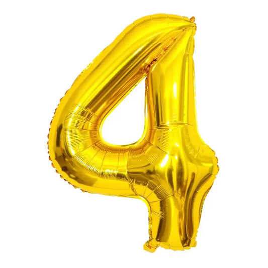 34" Gold Number 4 (Pack of 3)