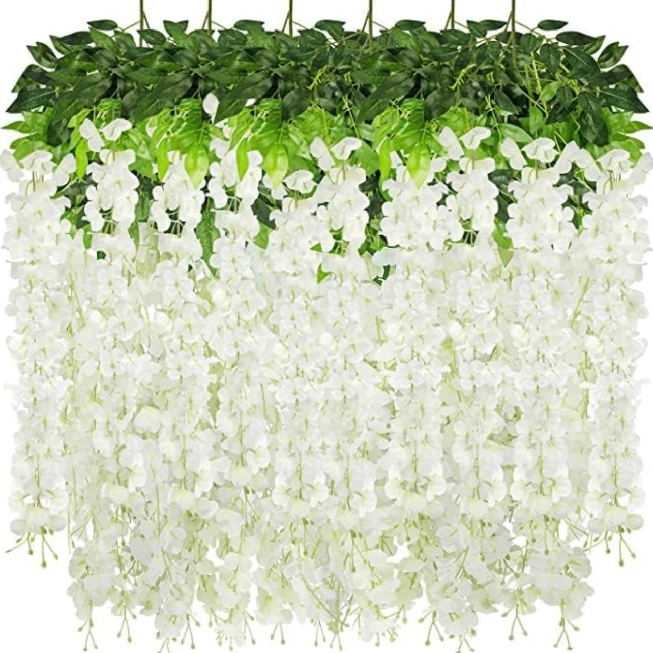 12 Pack 3.6 ft Artificial Wisteria Vine White