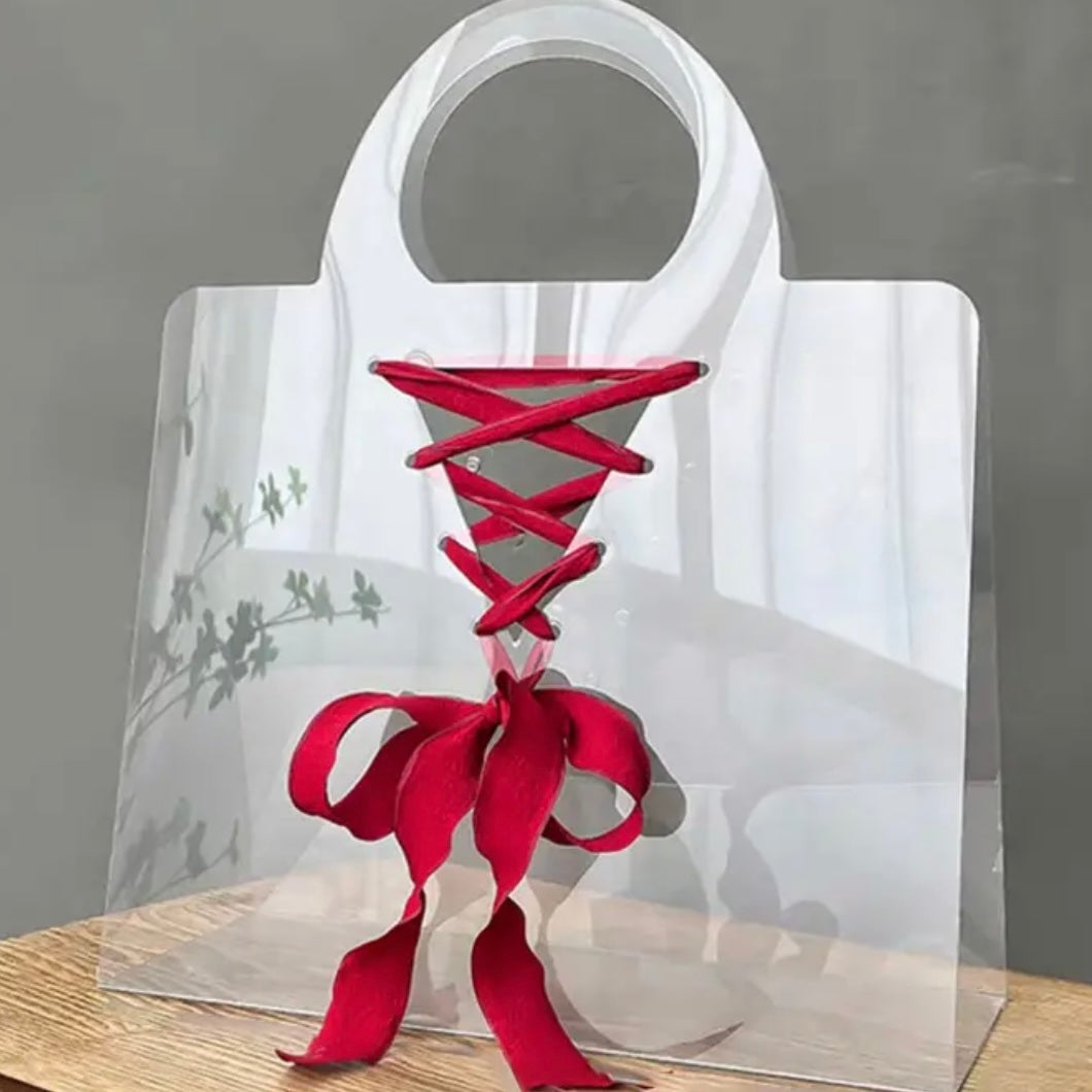 Transparent Fresh Flower Box Handbag