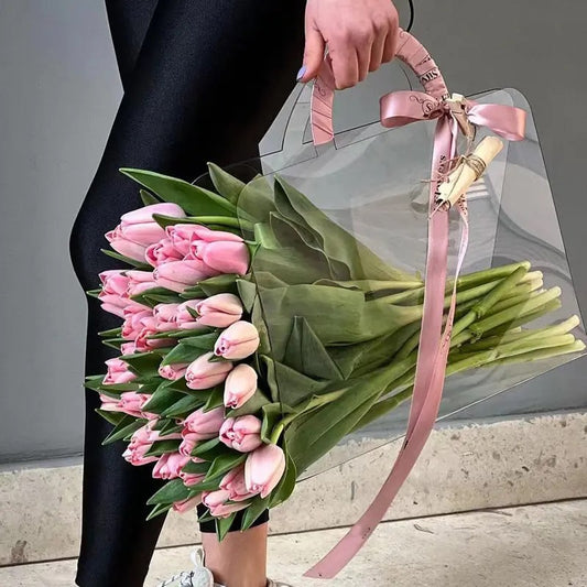 Transparent Fresh Flower Box Handbag