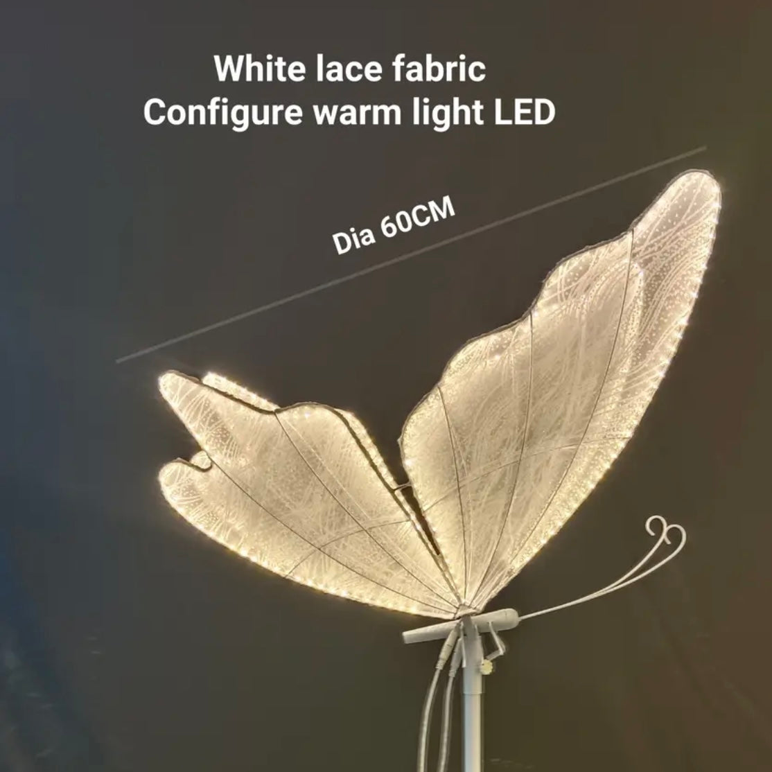 Large LED Butterfly with a Stand 60 cm