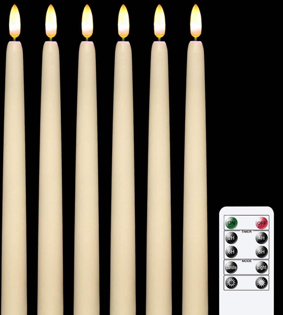 6 Pack Batter Operated Taper Candles