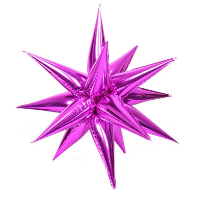 Fuschia Foil Burst Star LARGE