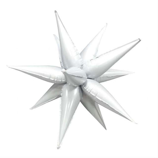 White Foil Burst Star SMALL