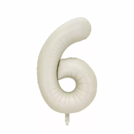 34" Champagne Matte Number 6 (Pack of 3)
