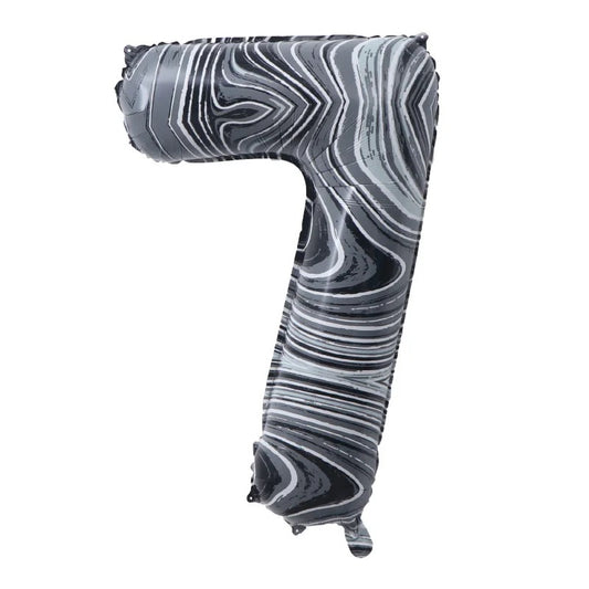 34" Marble Print Foil Number 7 (Pack of 3)