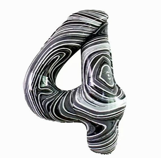 34" Marble Print Foil Number 4 (Pack of 3)