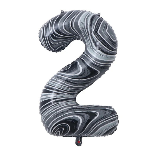 34" Marble Print Foil Number 2 (Pack of 3)