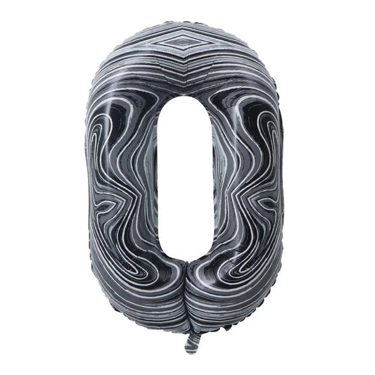 34" Marble Print Foil Number 0 (Pack of 3)