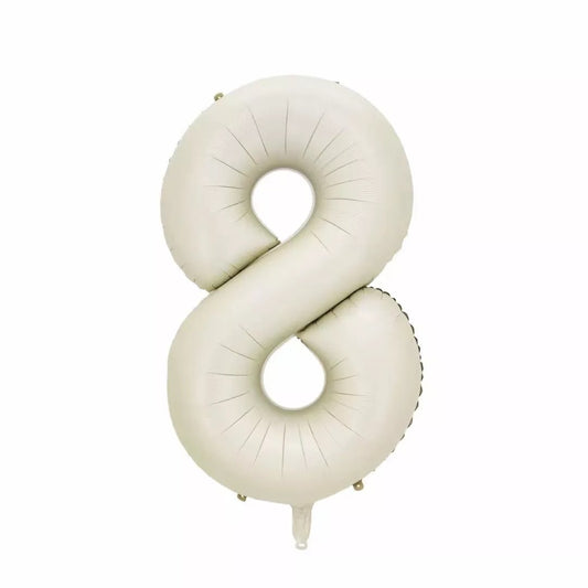 34" Champagne Matte Number 8 (Pack of 3)