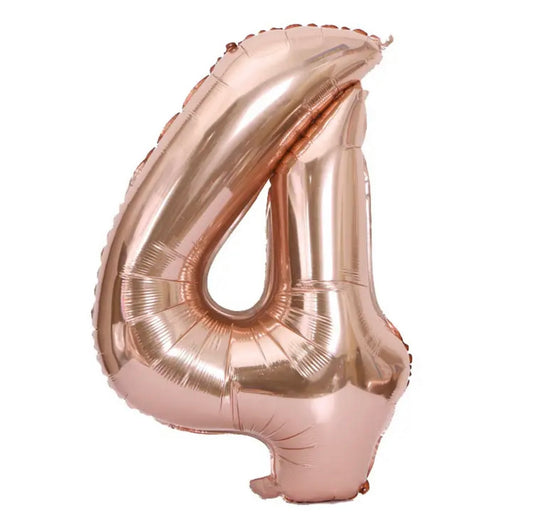 34" Rose Gold Number 4 (Pack of 3)