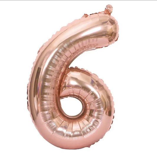 34" Rose Gold Number 6 (Pack of 3)