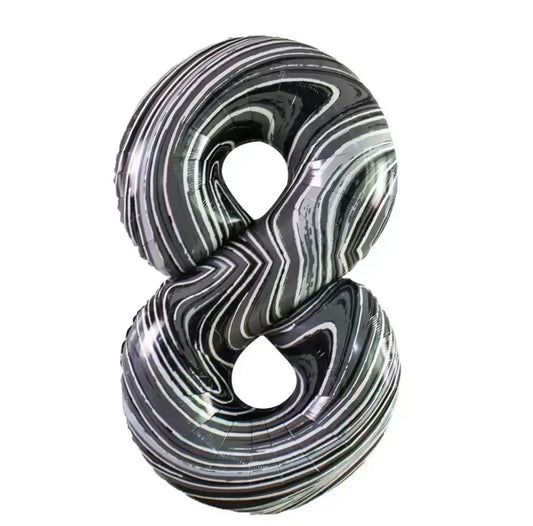 34" Marble Print Foil Number 8 (Pack of 3)