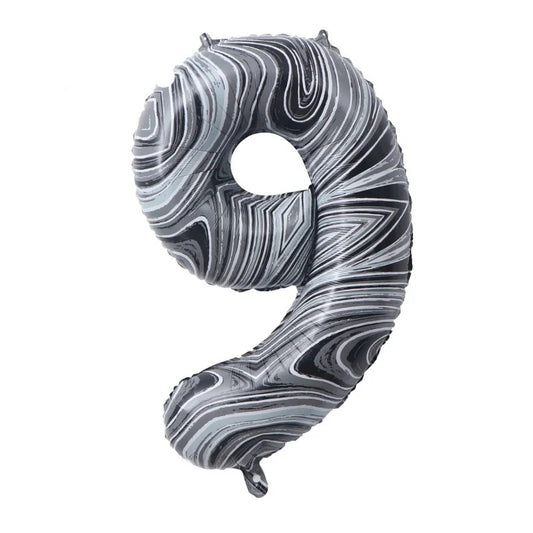 34" Marble Print Foil Number 9 (Pack of 3)