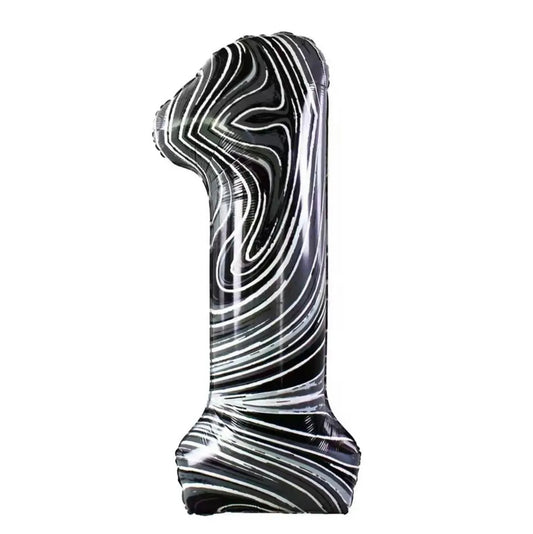 34" Marble Print Foil Number 1 (Pack of 3)