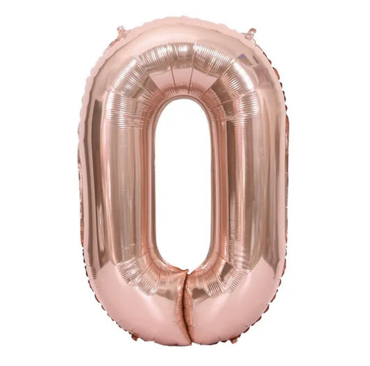 34" Rose Gold Number 0 (Pack of 3)