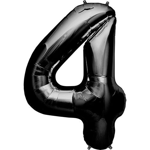 34" Black Number 4 (Pack of 3)