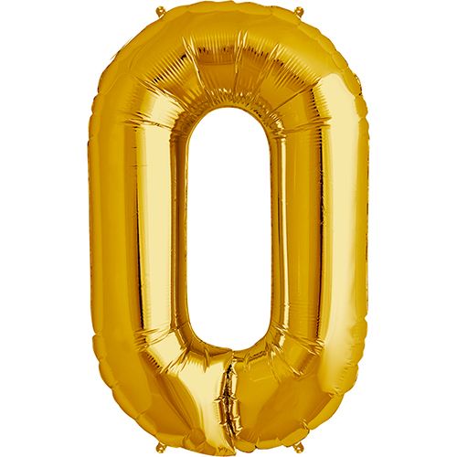 34" Gold Number 0 (Pack of 3)