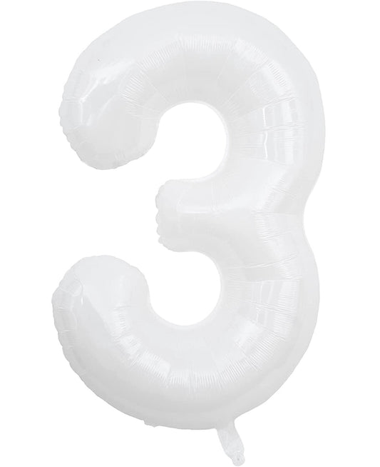 34" White Number 3 (Pack of 3)