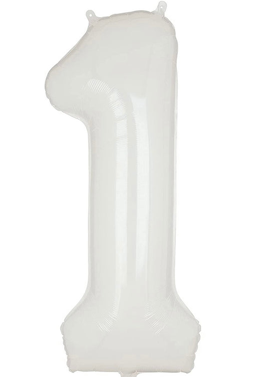 34" White Number 1 (Pack of 3)